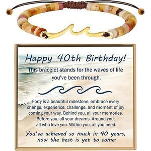 40Th Birthday Gifts Women Handmade Wave Bracelet As 40 Year Old Birthday Gifts